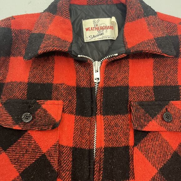 Vintage 80s Weatherguard Red Buffalo Check Bomber Jacket - Picture 2 of 4